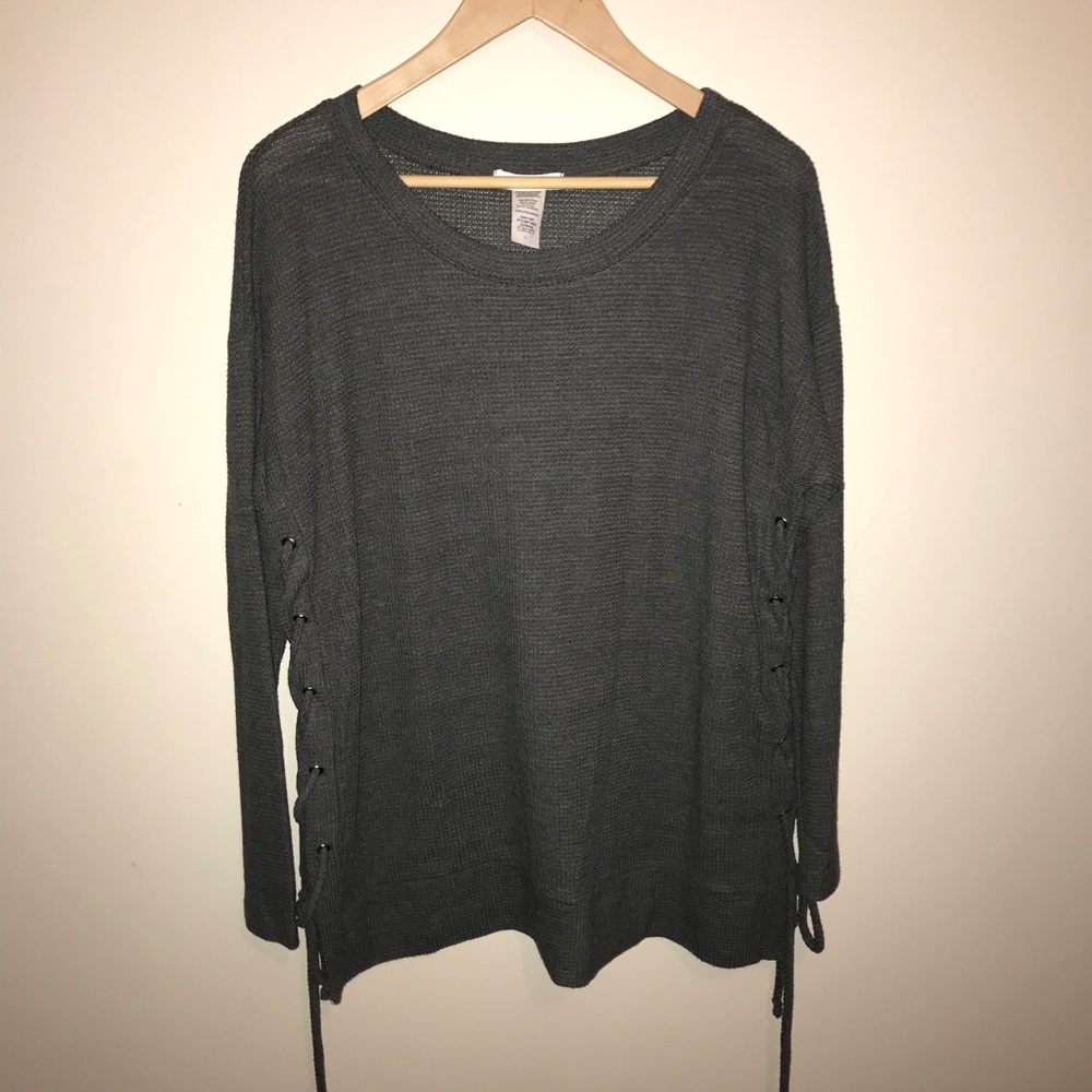 Side Lace Up Sweater